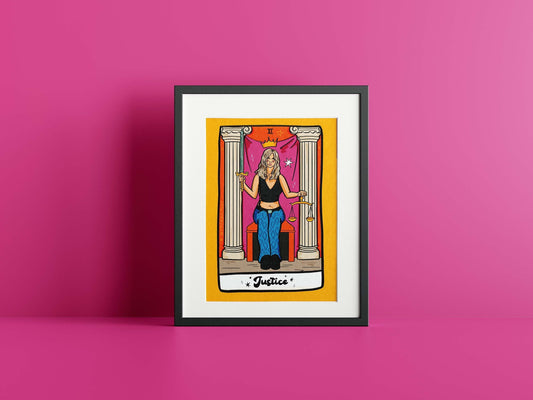BRITNEY SPEARS Art | Tarot Wall Art | Justice Tarot Card | A4 A5 Music Poster | Pop Culture | y2k